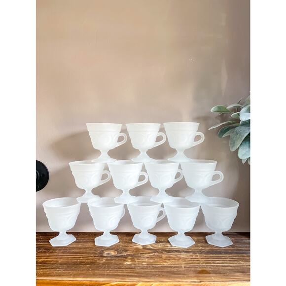 12 Tiara Provincial Frosted Glass Punch Cups - Picture 1 of 5